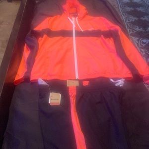 Coral and black Reebok sweatsuit with shirt (NEW)